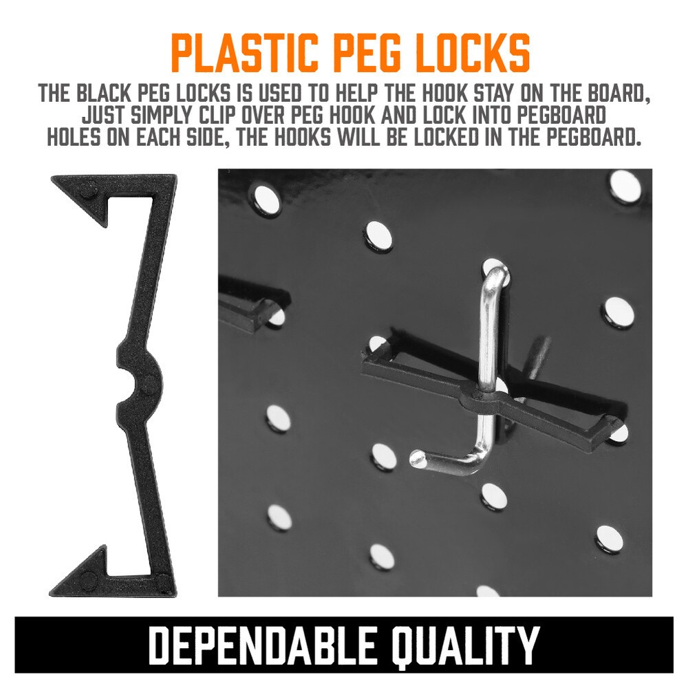 127 Pcs Pegboard Hooks Assortment (3 Baskets 4 pegboard) Organizing Tools