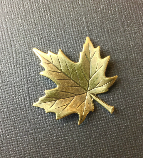 33323 Brass Oxidized Medium Maple Leaf Jewelry Finding