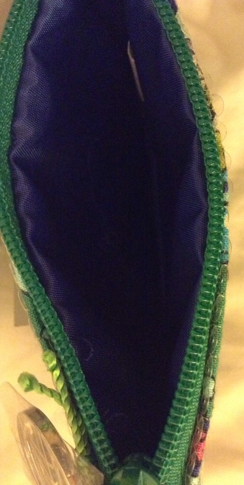 VERA BRADLEY Shimmer Zip Pouch - Emerald Paisley Pattern NWT