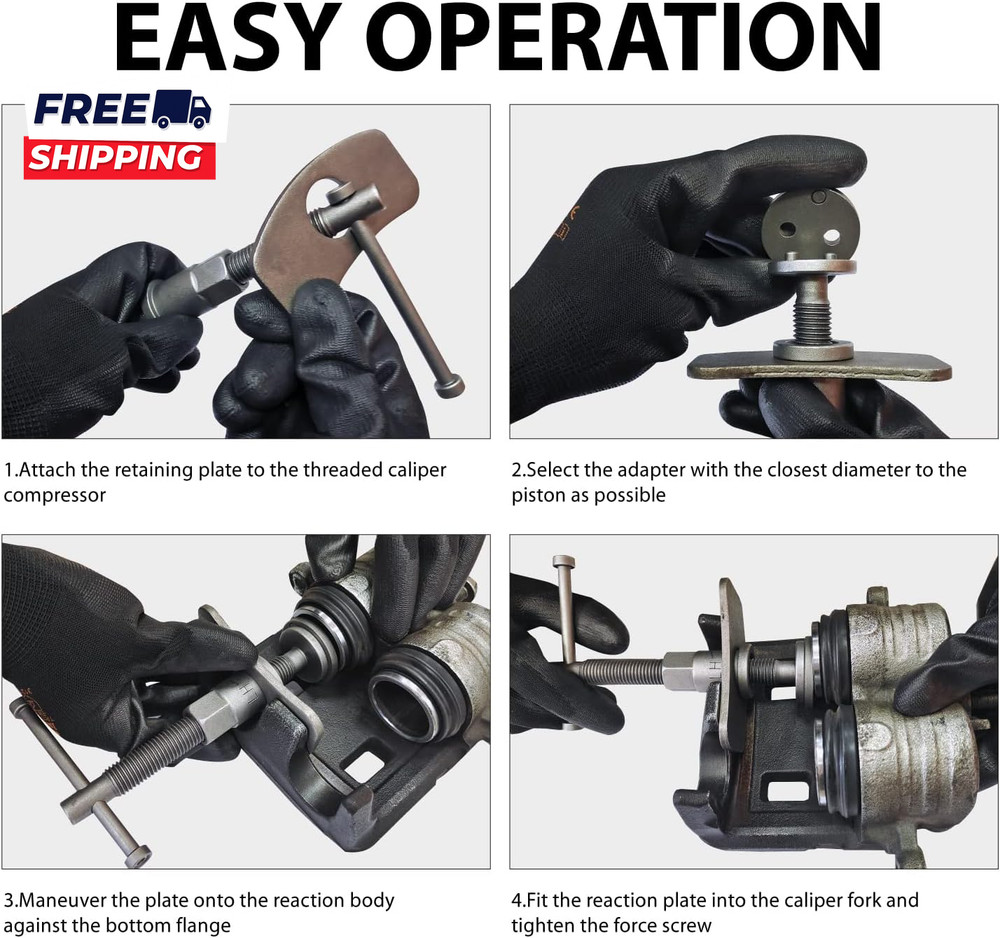 22 PCS Brake Caliper Press Tool Kit Disc Brake Piston Caliper Compressor Tool S