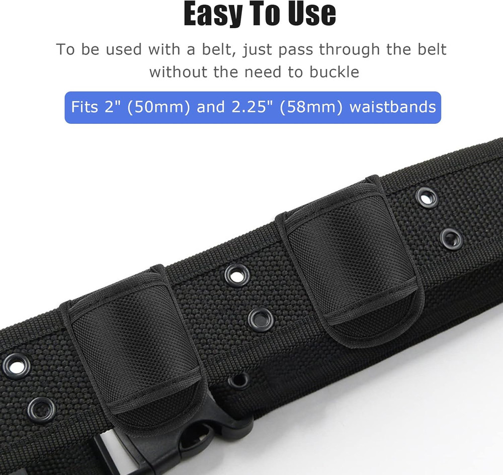 Flashlight Holster for Duty Belt, Open Top D Cell Compact Light Holder Case, Nyl