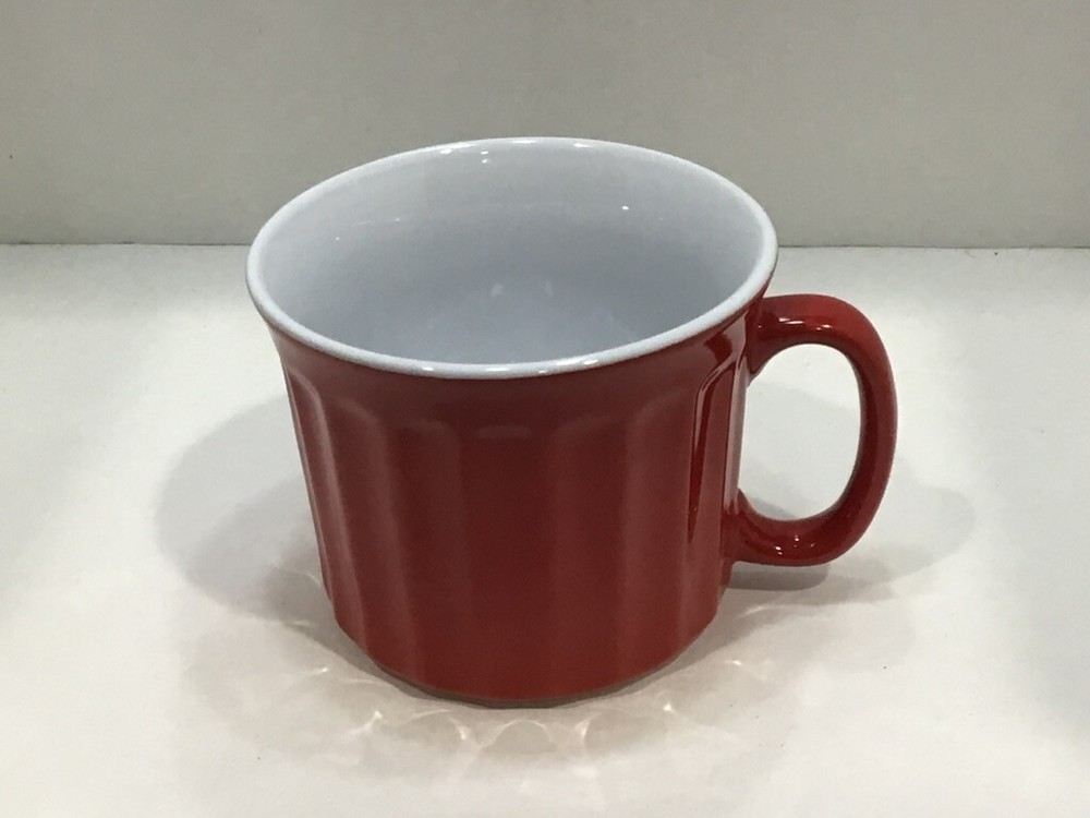 Greenbrier Red Ribbed Soup Mug 20 oz