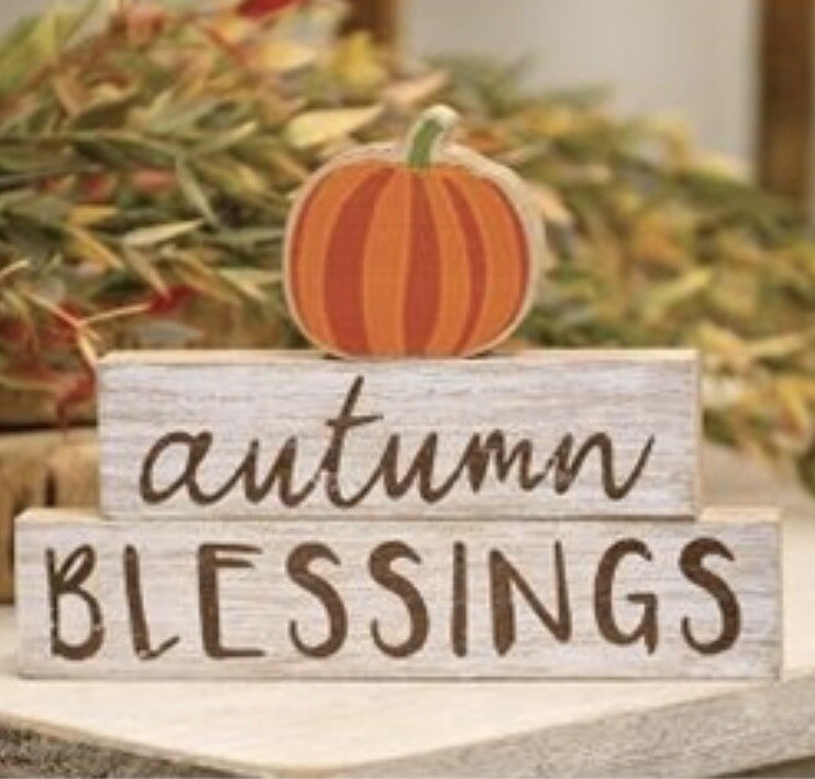 Autumn Blessings Pumpkin Stackers 3 Pc Set