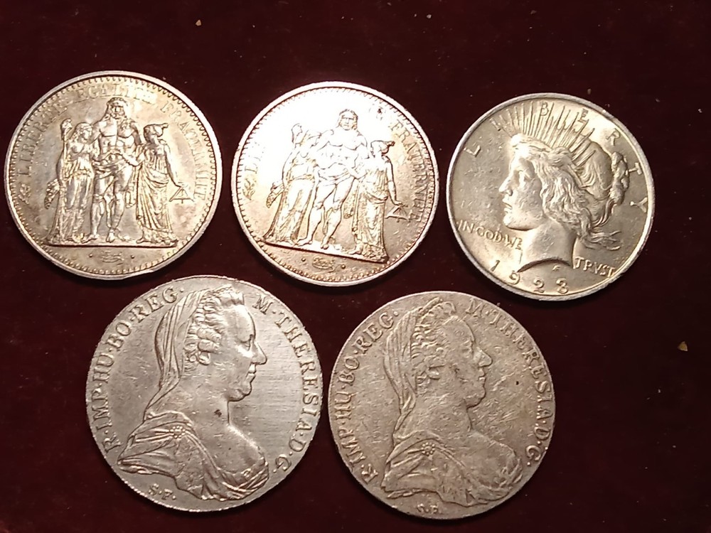 lot of 5 large module silver coins
