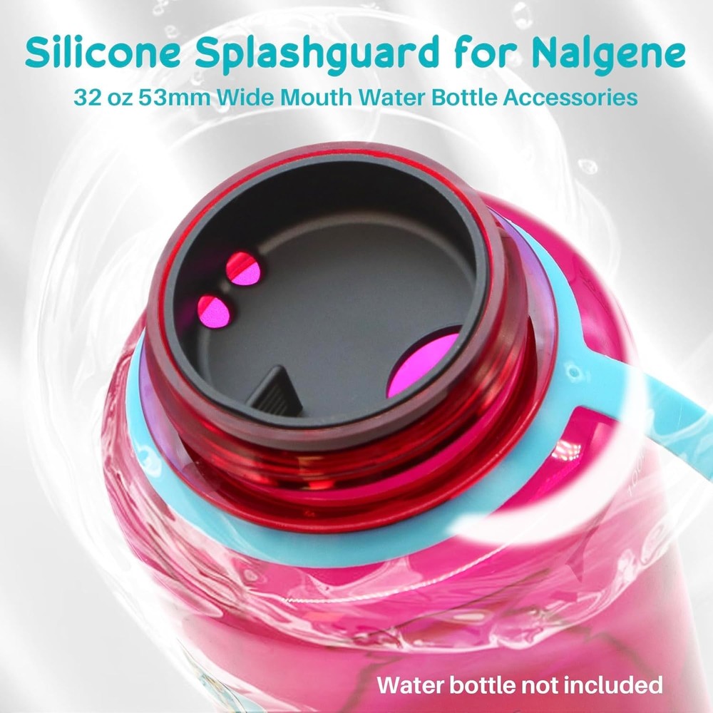 2-Pack Silicone Splashguard for Nalgene, Obsidian Black 2 Pack