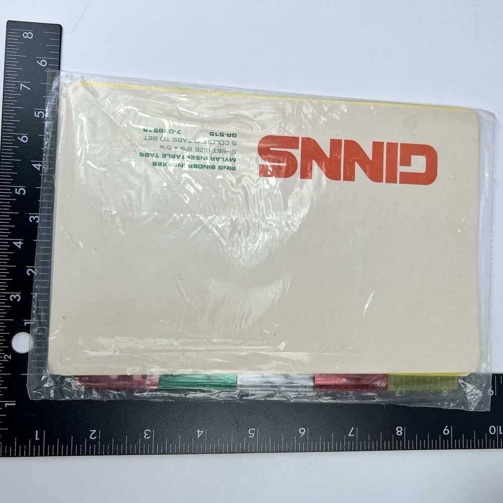 Ginns Refill Insert Tabbed Divider Pockets 5.5” x 8.5”