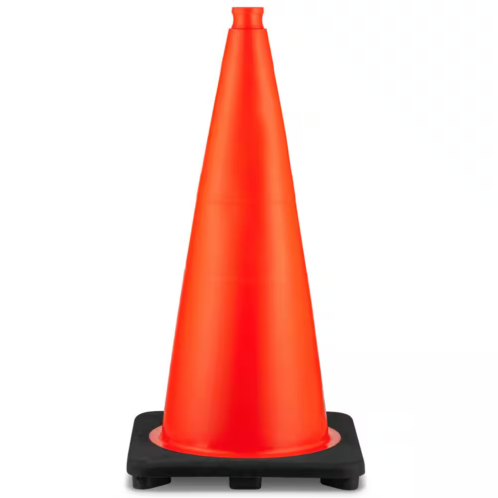 36 In. Orange PVC Non Reflective Traffic Safety Cone