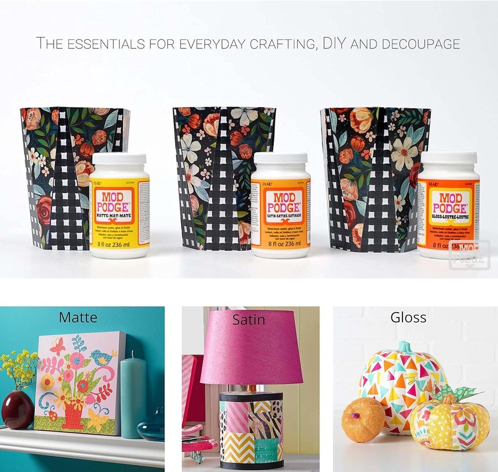 Matte Craft Sealer & Glue, 8 oz - Non-Toxic & Quick Drying for Creative Projects