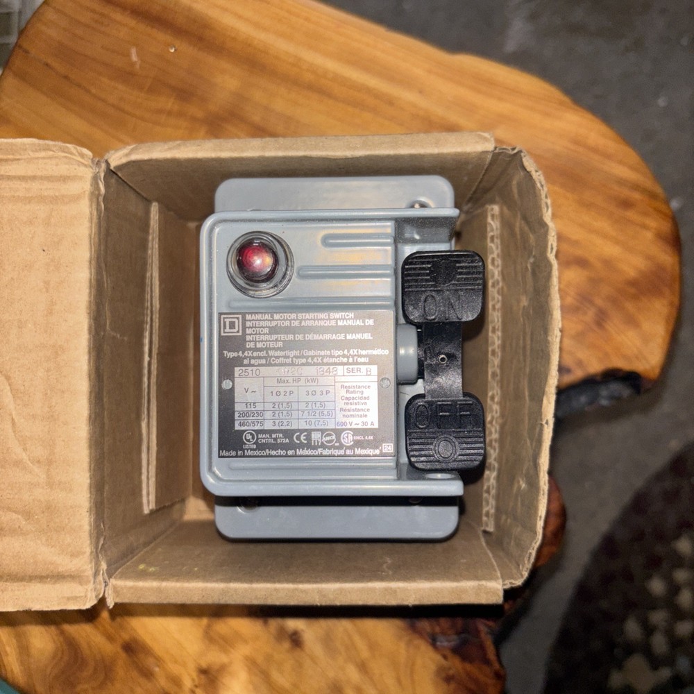 Square D weatherproof Motor Starting Switch 2510Kwtc