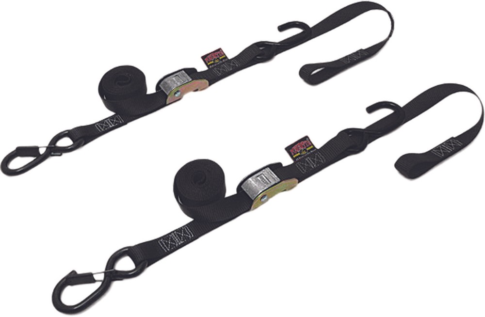 Powertye Tie-Down Cam Sec Hook Soft-Tye 1.5"X6' Black/Black Straps/Tie-Downs