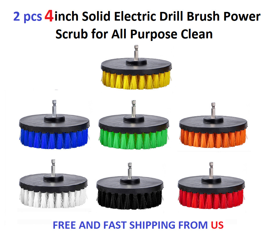2 pcs 4 inch Solid Electric Drill Brush Power Scrub for All Purpose Clean