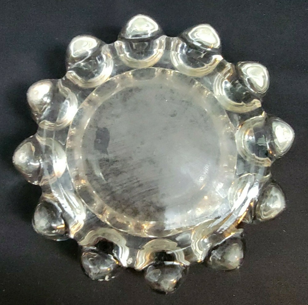 VINTAGE ~ Clear Glass Ashtray Knobs Clear Heavy Glass