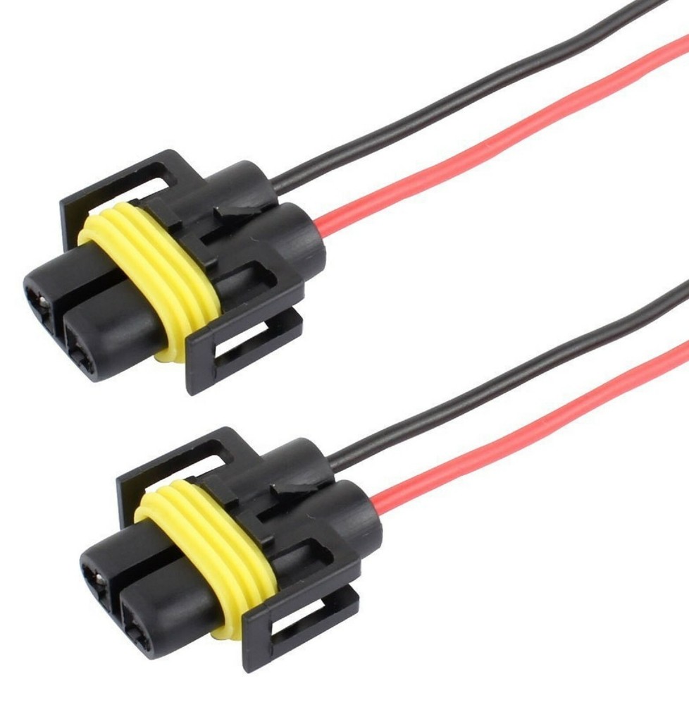 Wire Pigtail Female S H11 Two Harness Head Light Low Beam Bulb Plug Replacement