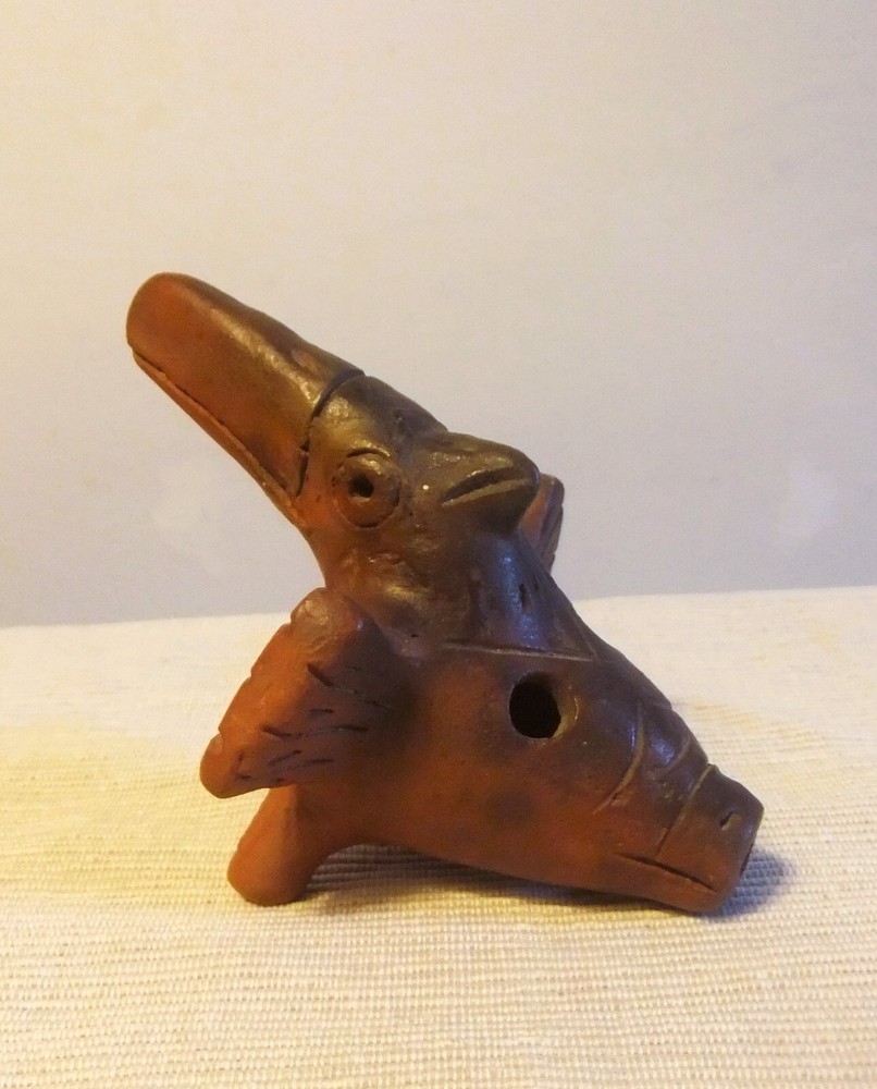 AZTEC / MAYA CLAY WHISTLE, OCARINA