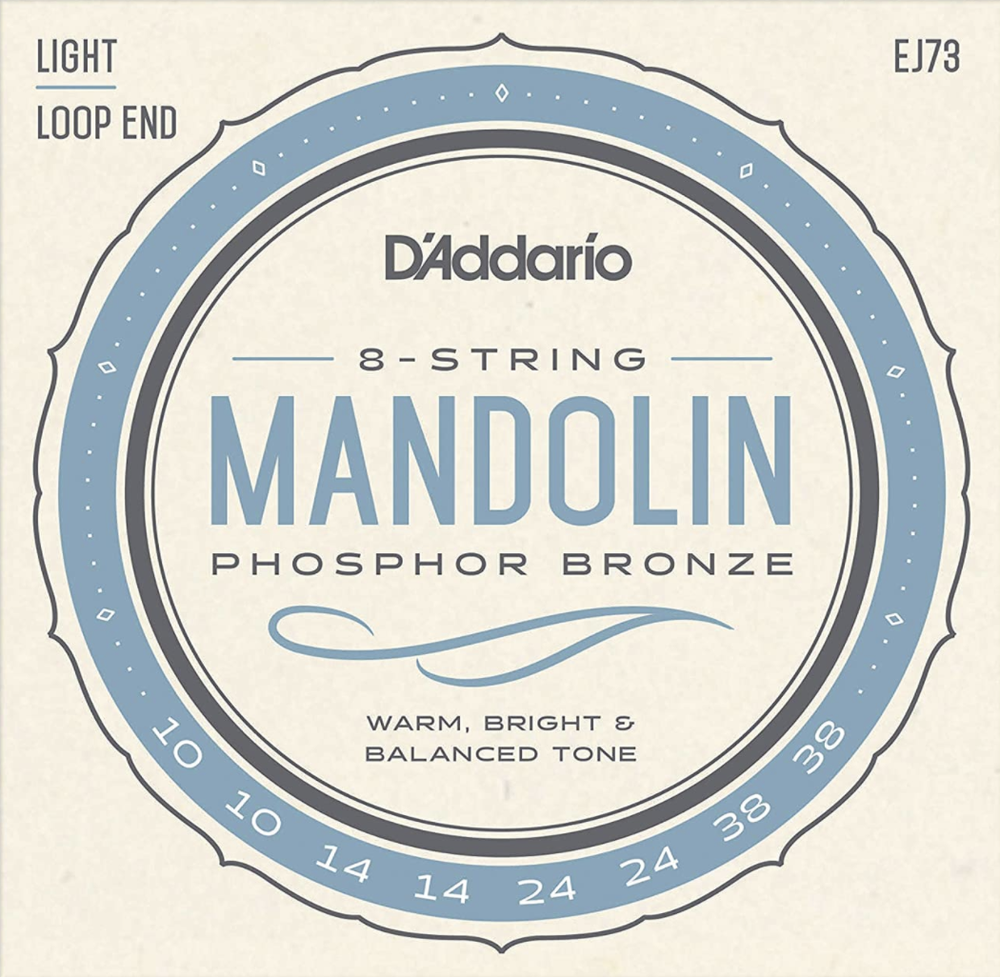 D'Addario EJ73 Mandolin Strings, Phosphor Bronze, Light, 10-38