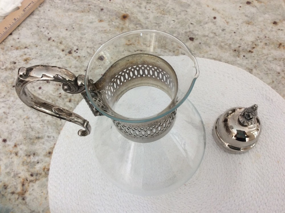 Moroccan style glass pitcher