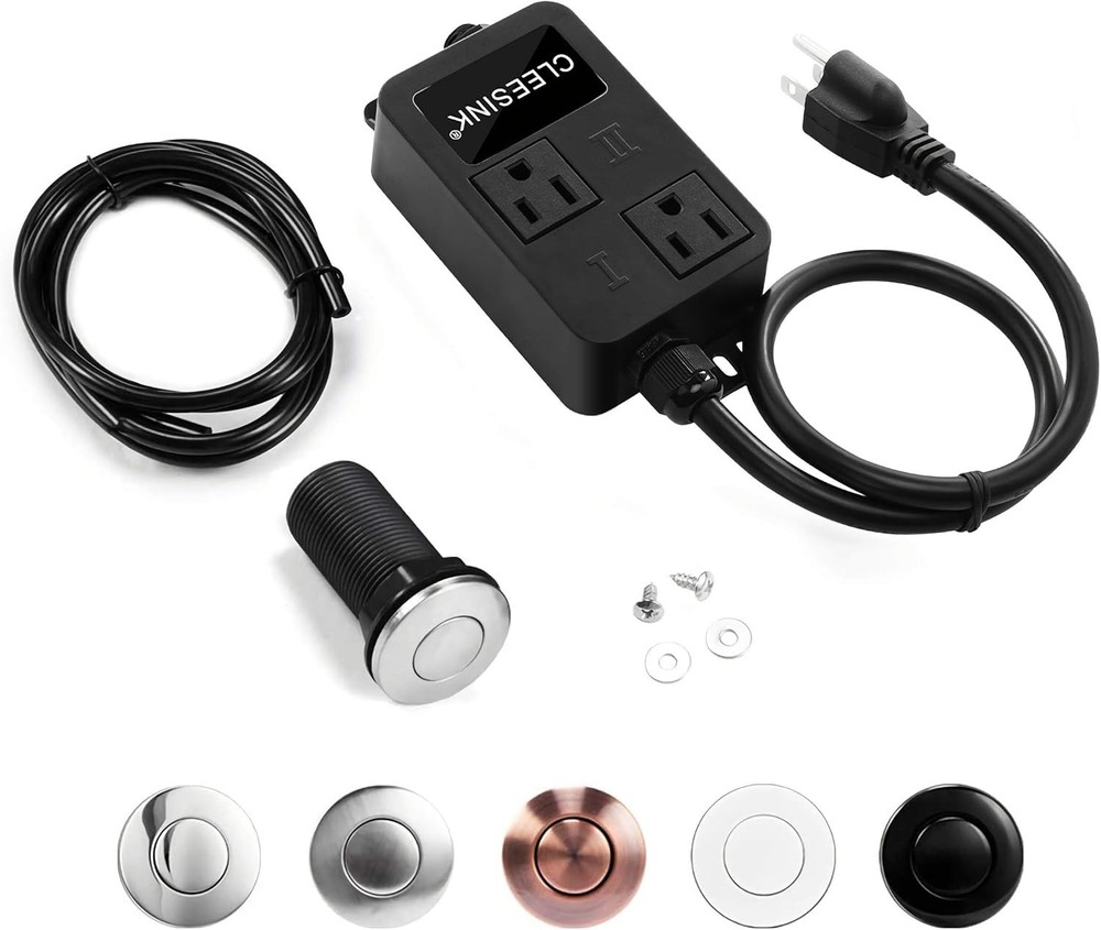 Dual Outlet Air Switch Kit for Garbage Disposal Countertop Button