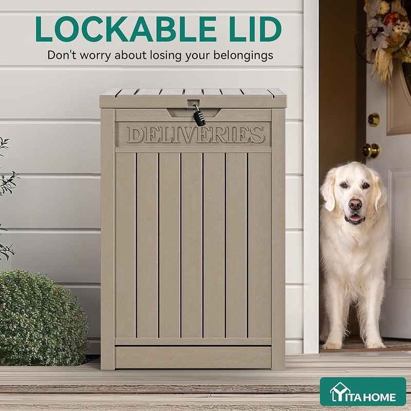 Lockable Outdoor Parcel Delivery Box Durable Weatherproof Resin Storage Solution