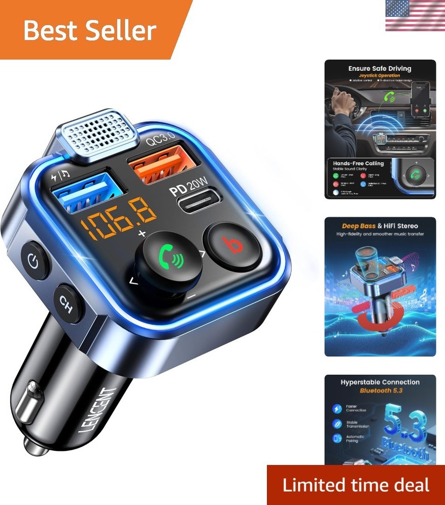Bluetooth FM Transmitter: 20W Fast Charger & Ultimate Audio Experience