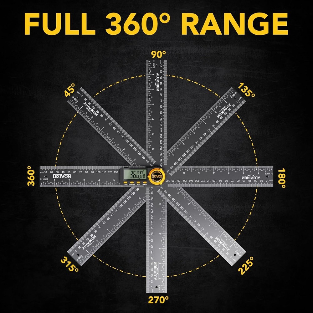 Aluminum Digital Angle Finder, 7-inch Protractor