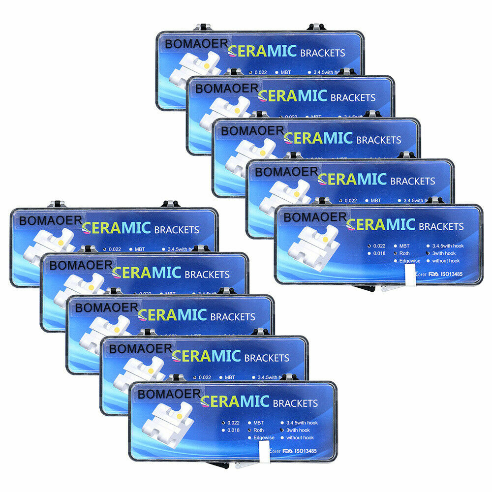 Dental Ceramic Brackets 5 Kit, Roth .022 with 3 Hooks 20pcs/Box