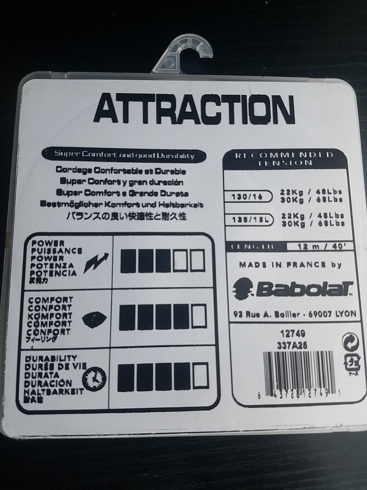 NEW Babolat attraction 130/16 tennis string