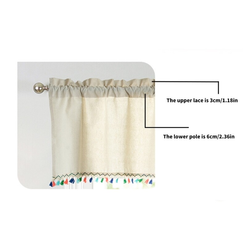 Kitchen Window Curtains Short Opaque Linen Look Small Window Curtains