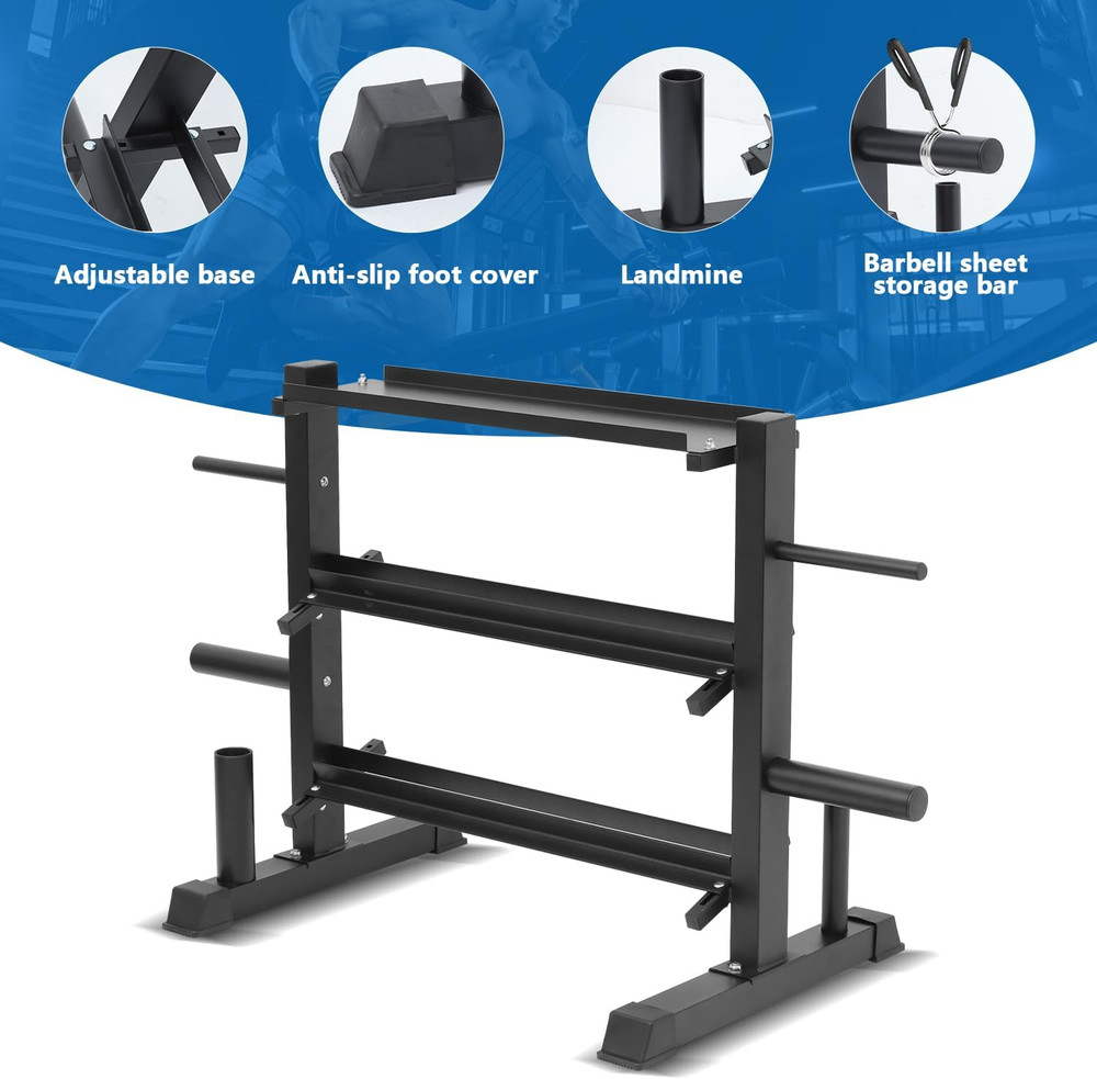 Adjustable Dumbbell Rack, Dumbbell Set with Storage Rack for Kettlebells, Weight