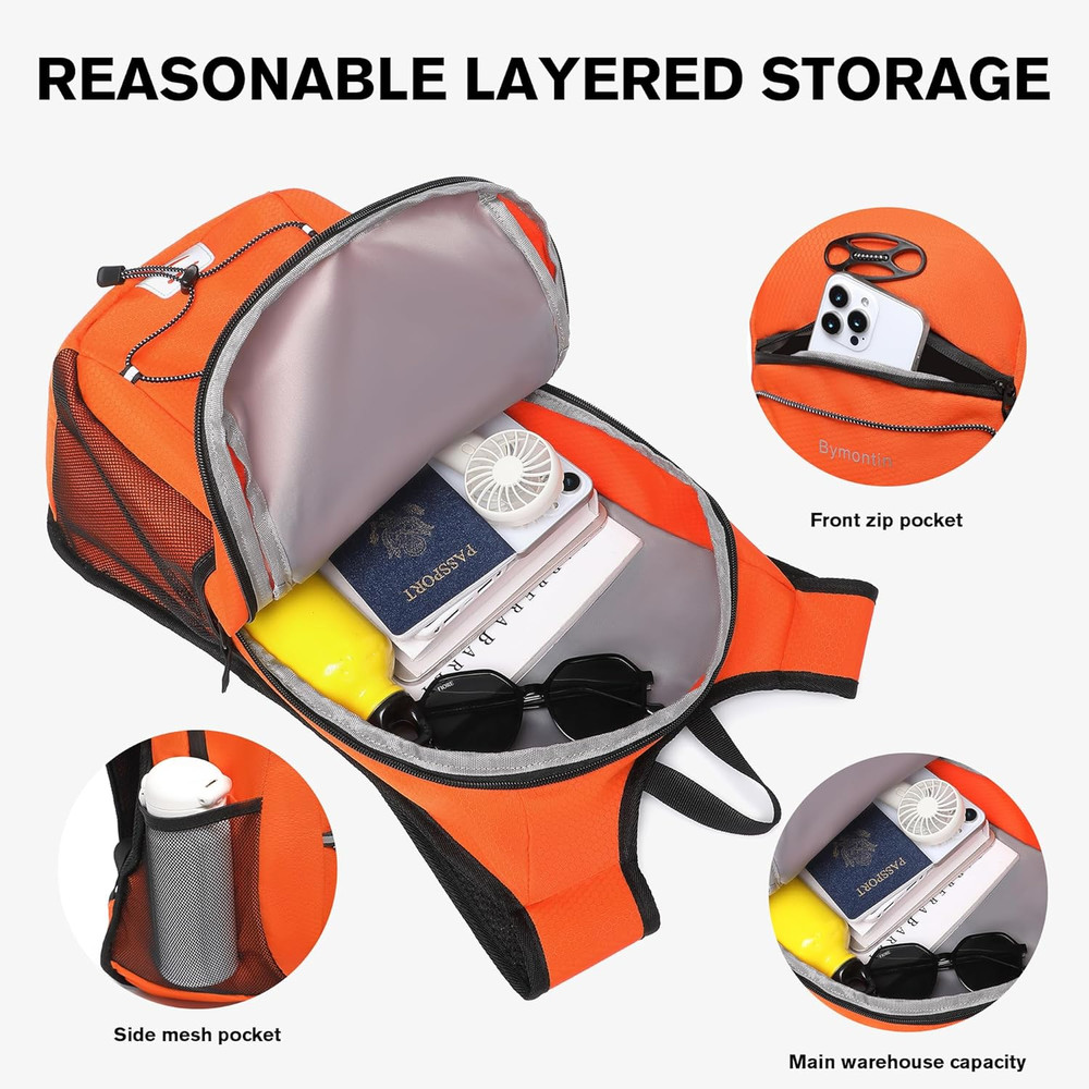 Ultra-Light Soft Daypack 15L/20L, Cushioned Breathable Back Panel Backpack, Ligh