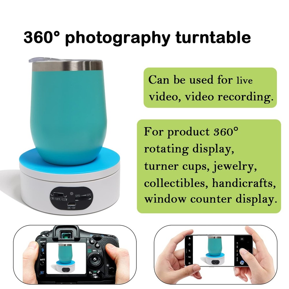 YVV Rotating Display Stand, 360 Degree Motorized Rotating Turntable, Adjustab...