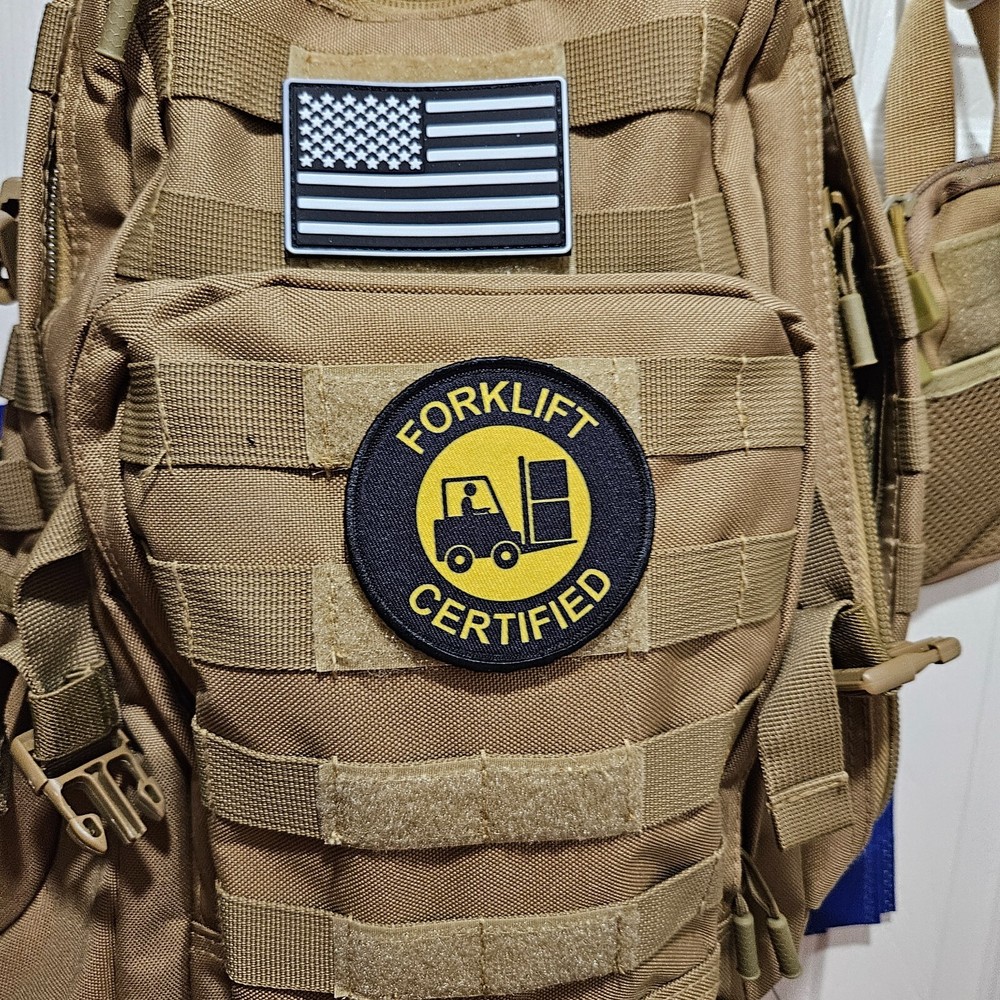 Forklift certified meme 3" circle hook & loop tactical patch Funny edc