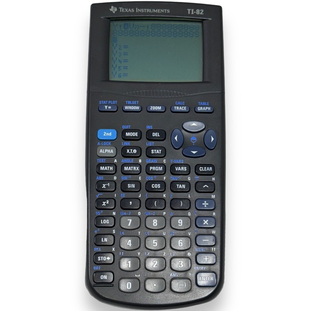 Texas Instruments TI-82 Graphing Calculator Tested With Slide Cover Black Math