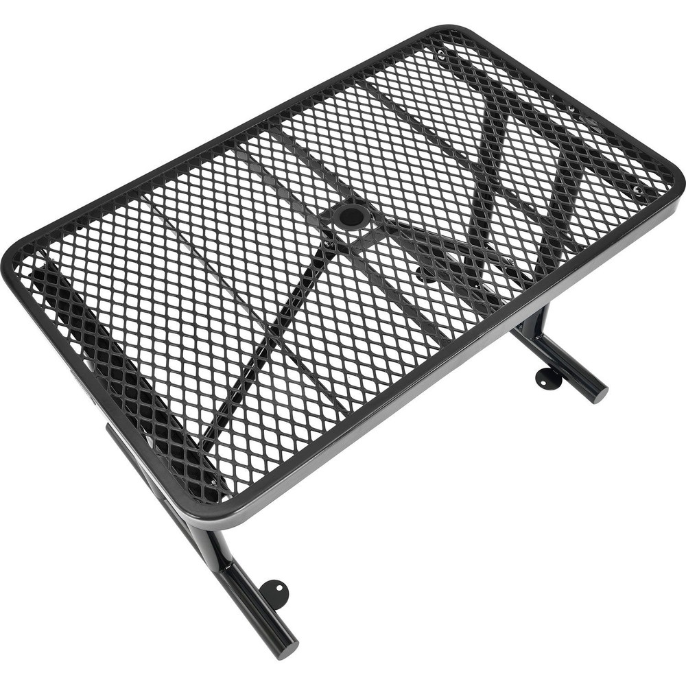 4' Rectangular Expanded Metal Outdoor Table Black