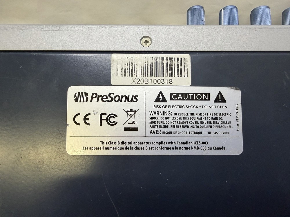 PreSonus FireStudio Project 10X10 FireWire Interface Digital Mixer Tested Works