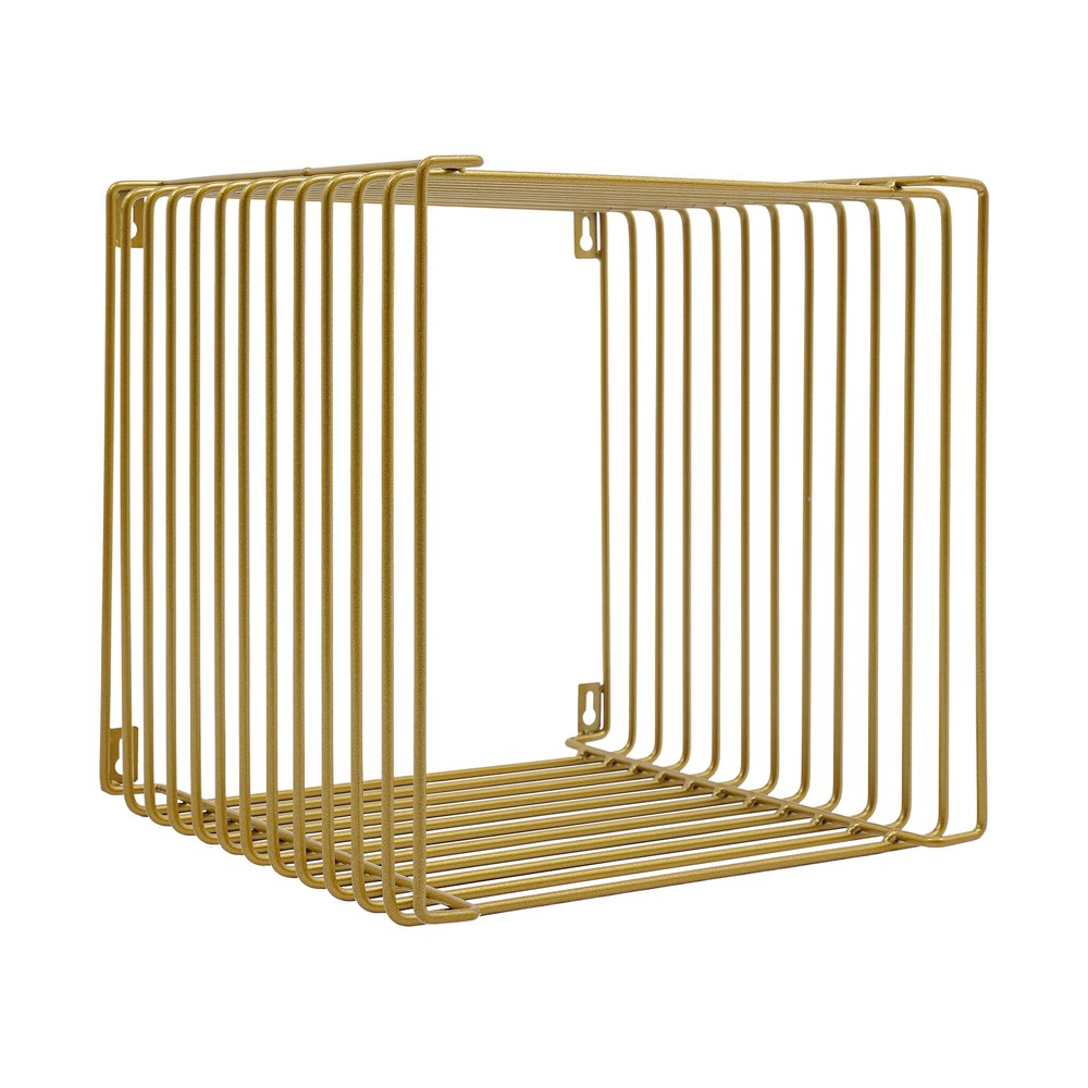 2025 Style Side Table Square Geometry Side Table Linear Metal End Table Gold