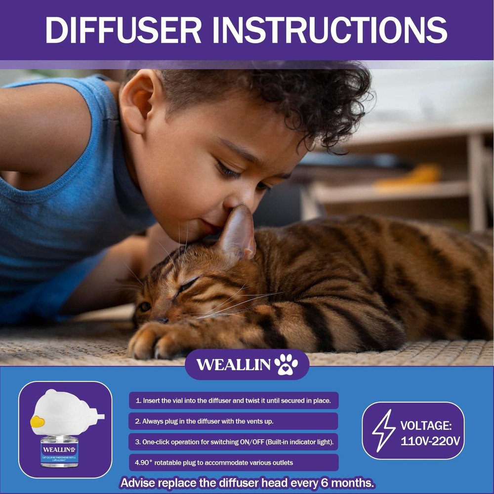 6 Pack Cat Calming Diffuser Refills - Cat Pheromones Calming Diffuser Refill ...