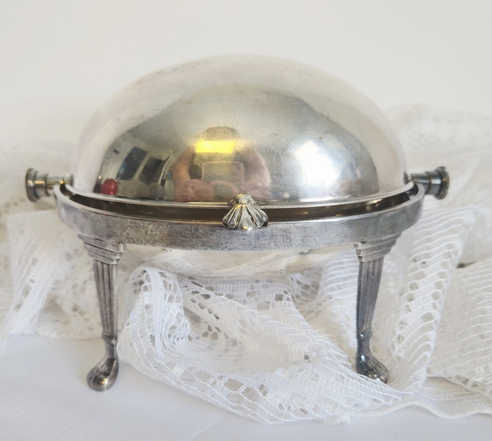 Victoria Silver Plated Dome Roll Top Dish Server Warmer Tableware