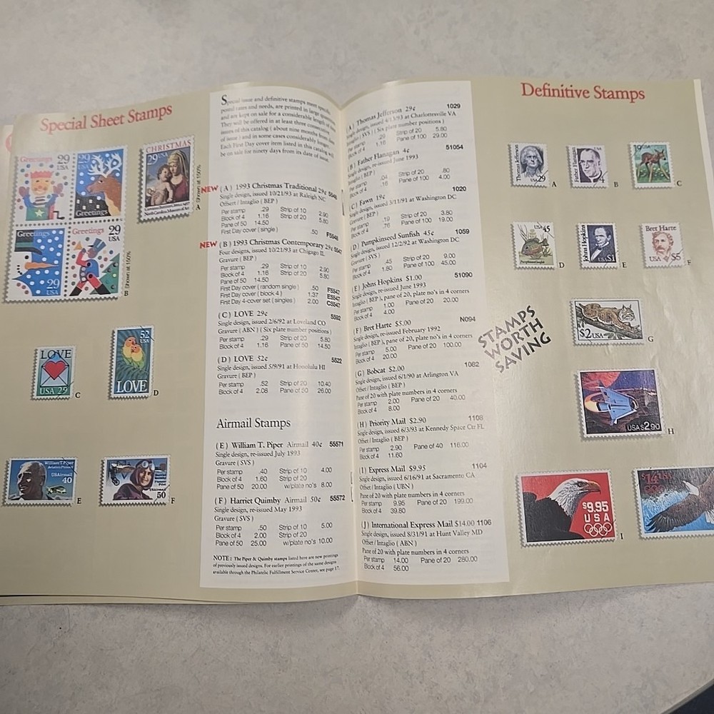 Stamps Etc Direct Mail Catalog November December 1993 USPS