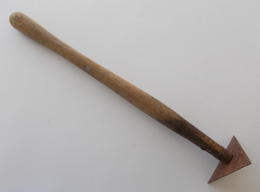 Vintage 18" Long Paint Scraper 4" Triangular Head Wooden Handle