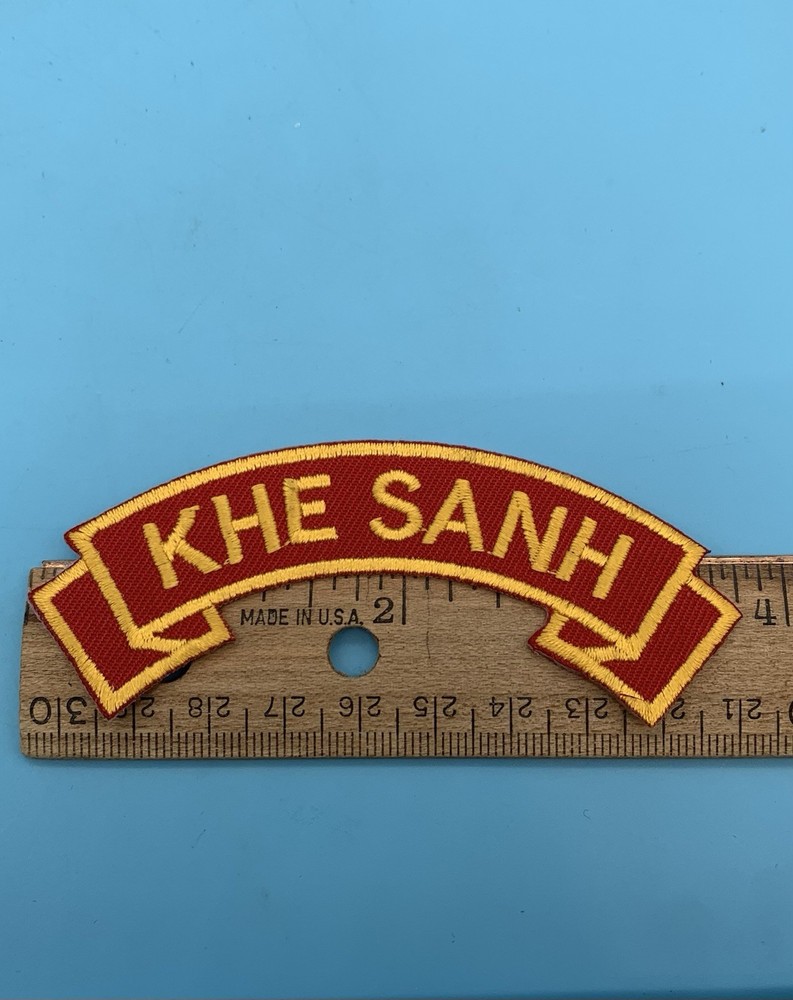 Marine Corps KHE SANH Embroidered Red Shoulder Rocker USMC Patch