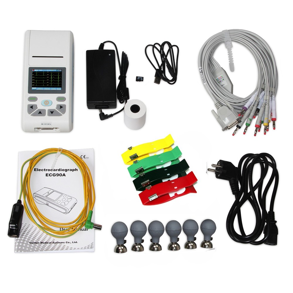 ECG90A 12-Lead EKG/ECG Machine , Single Channel, USB, Software & Printer