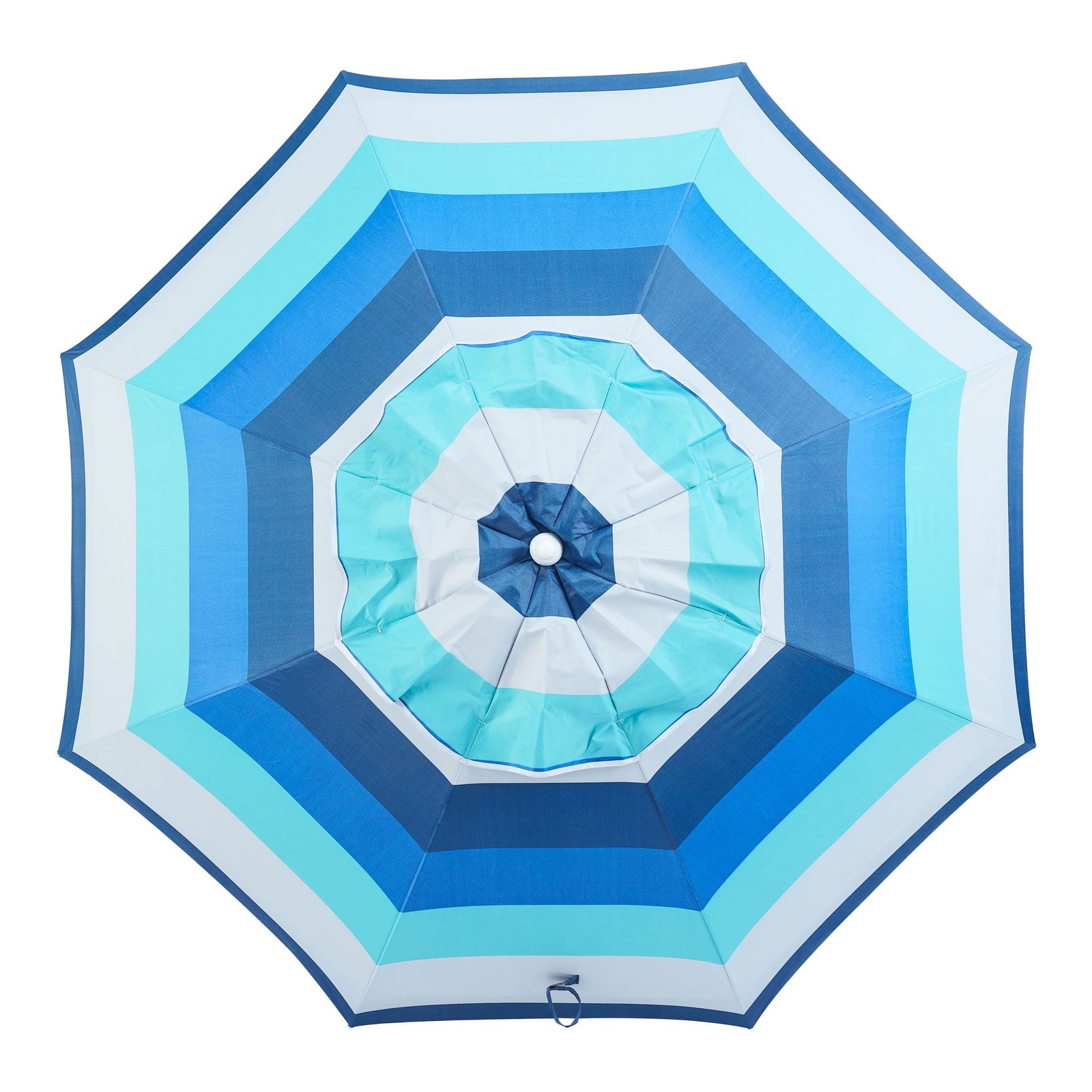 6' Blue Stripe Portable Beach Umbrella, UV Protection