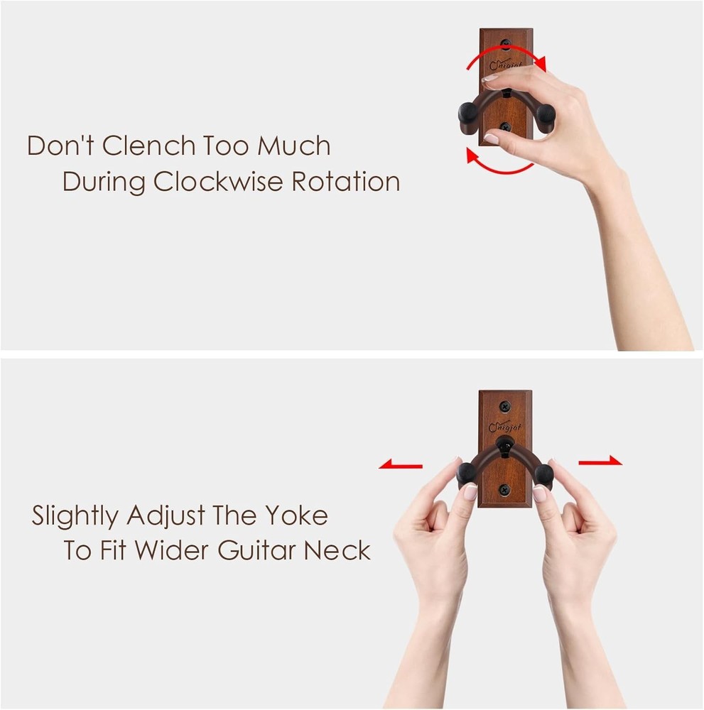 Adjustable Solid Wood Guitar Hanger - Stylish Wall Mount for All Guitars