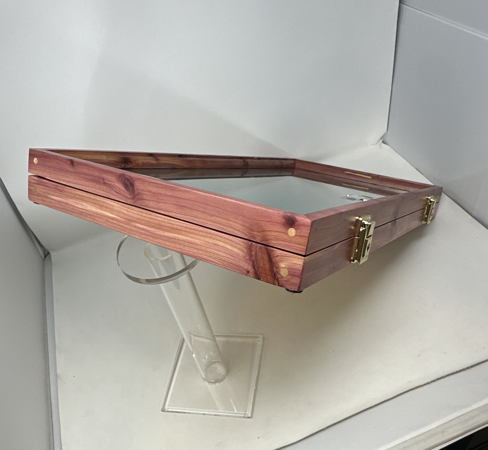 Cedar Wood 24 X 12 X 2” Display Case for Arrowheads , Knives , Police Badges