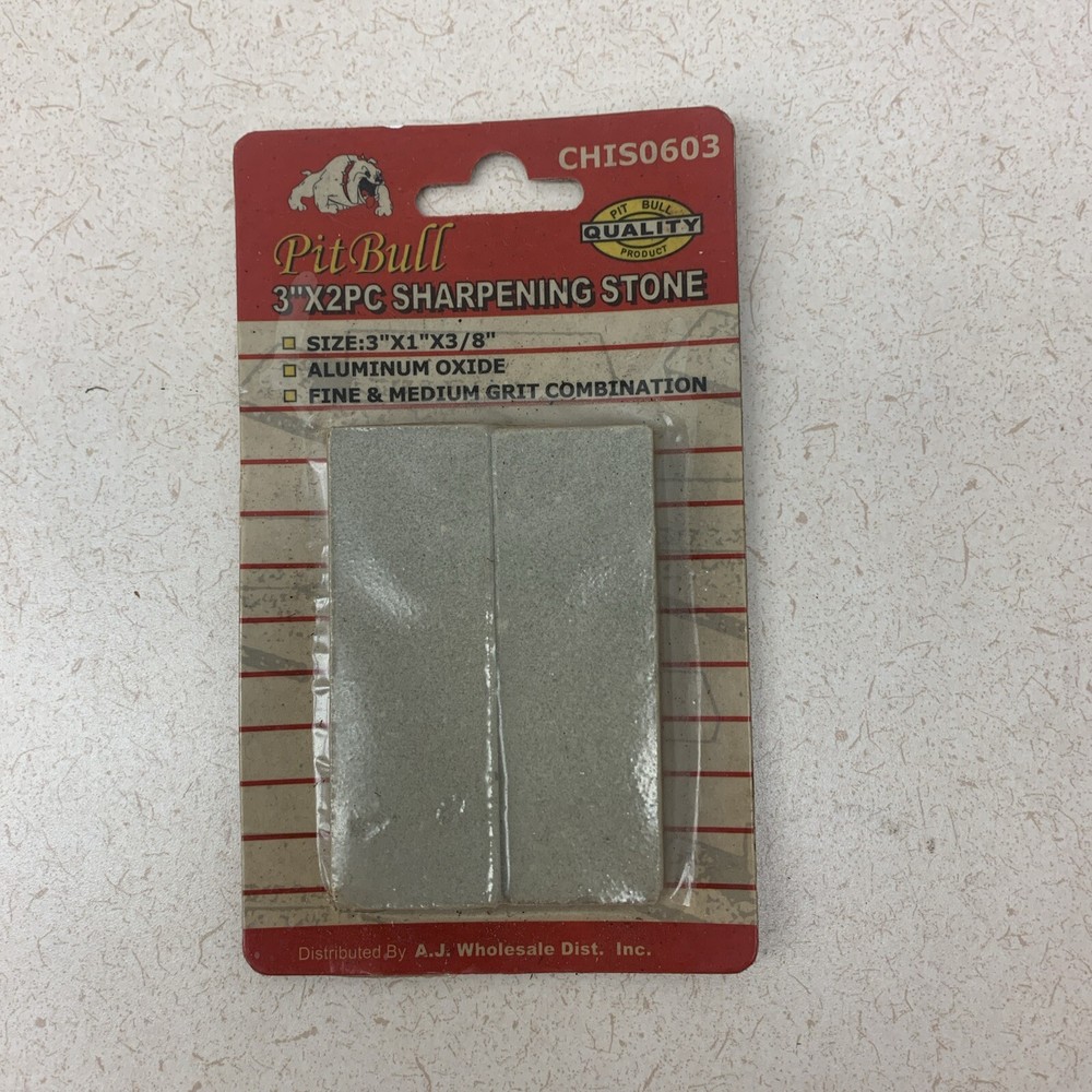 NEW Pit Bull Sharpening Stone Set Aluminum Oxide Medium grit 2PC NOS