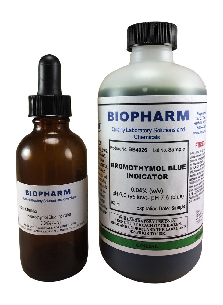 Bromothymol Blue Indicator 0.04% w/v Solution 8 oz (250 ml)