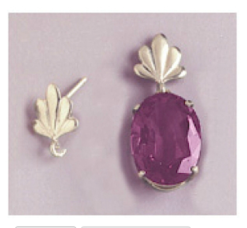 Two Solid Sterling Silver Earring Dangle Studs (Dangles Not Included)