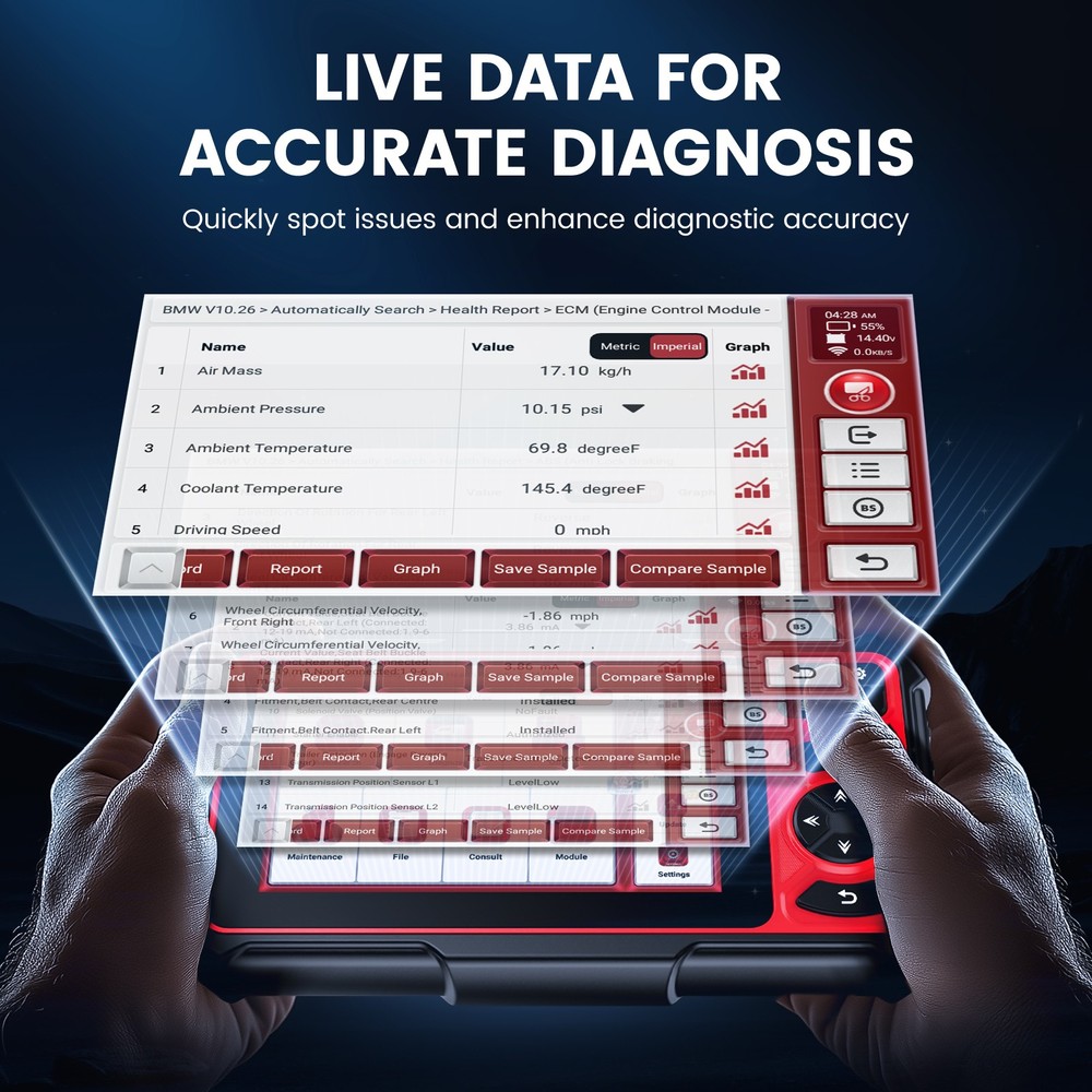 ANCEL DS300 Car OBD2 Scanner All System Auto Diagnostic Tool KEY Coding 28+Reset