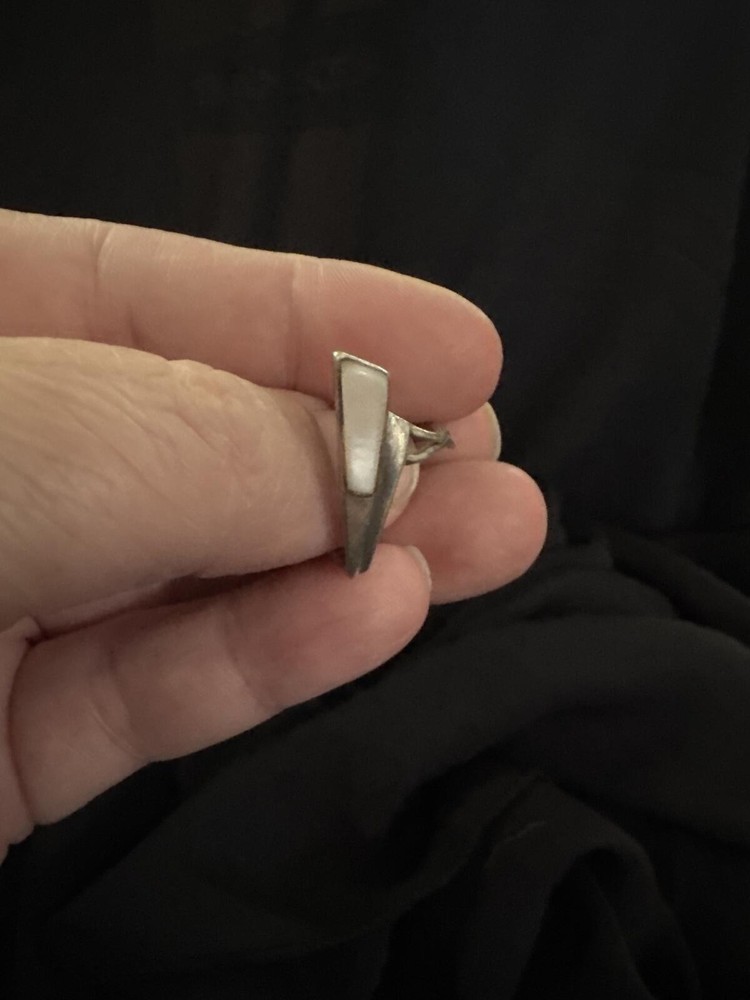 Modern Geometric Silver Tone Ring