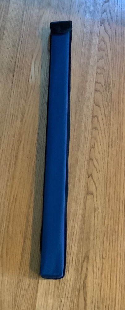 Portable cello bow padded hard carrier case in blue with strap